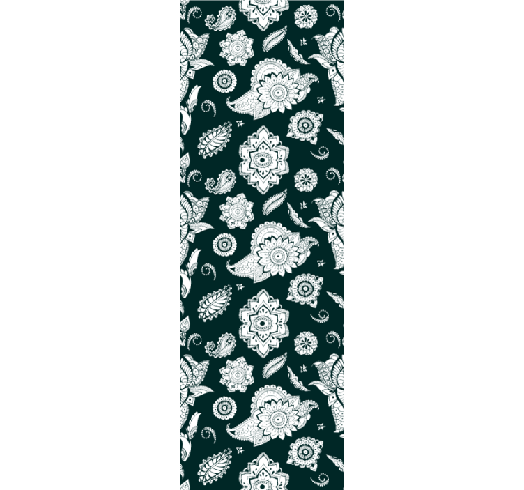 çiçek çini motifi mutfak duvar kağıdı - TenStickers