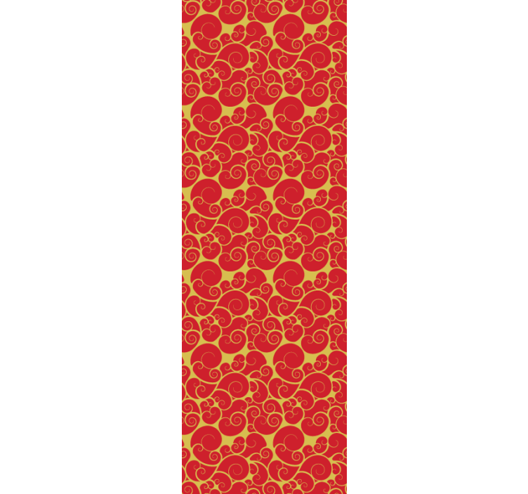 Kırmızı ve sarı swirls sivilceli duvar kağıdı - TenStickers