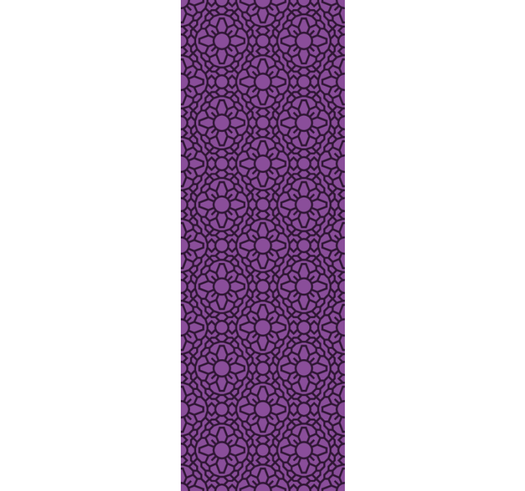 Mor daire çiçekler sivilceli duvar kağıdı - TenStickers