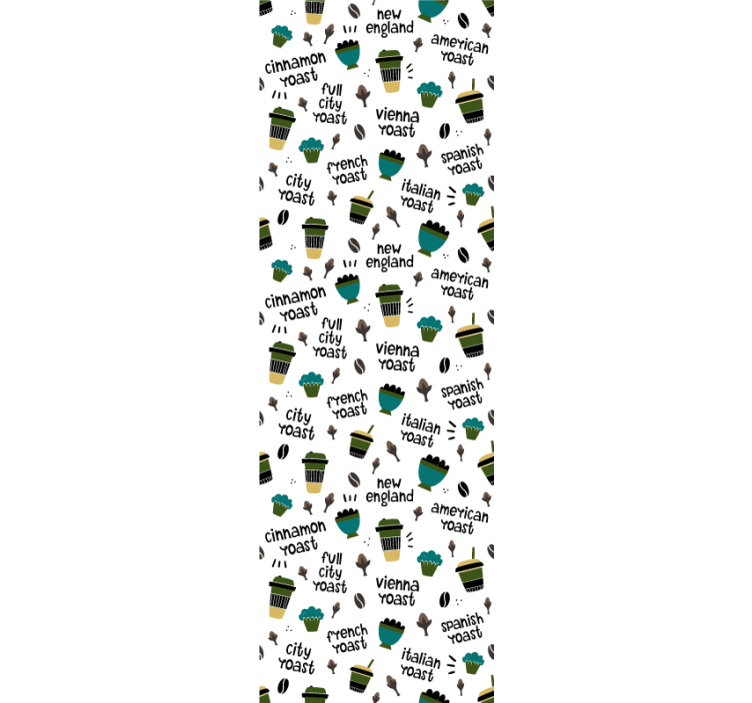 Kahve metin desen mutfak duvar kağıdı - TenStickers