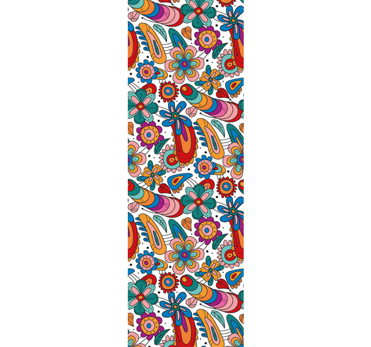 çiçek kaprisli desen çiçek desenli duvar kağıdı - TenStickers