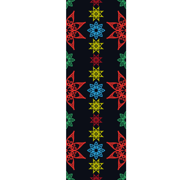 Mandala çiçek renkleri duvar kağıdı - TenStickers