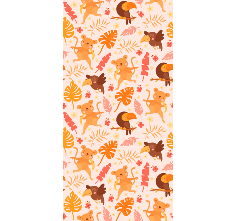 Eğlenceli orman faunası kediler duvar kağıdı - TenStickers