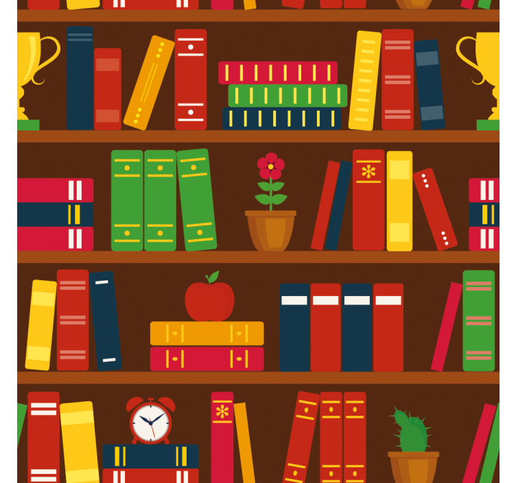 Kütüphane motifi ofis duvar kağıdı - TenStickers