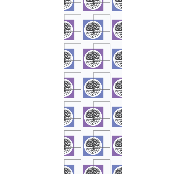 Mor renkli duvar kağıdı ile kare tasarım - TenStickers