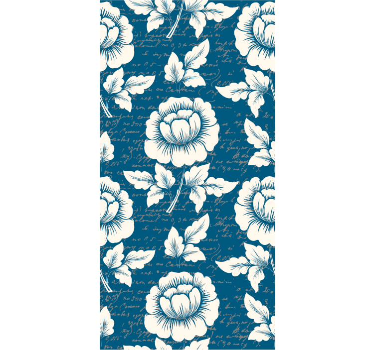 Antik metin duvar kağıdı ile çiçek deseni - TenStickers