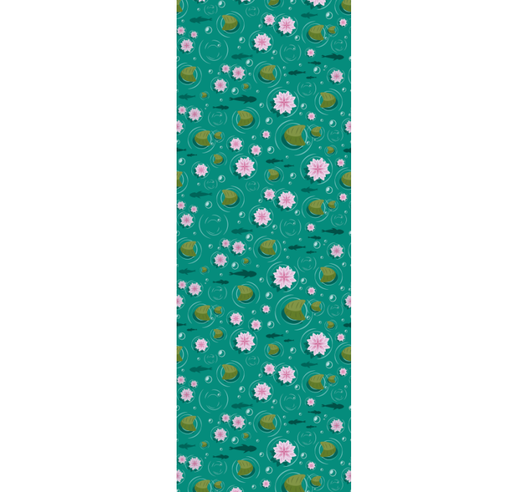 Karikatür lotus çiçeği duvar kağıdı - TenStickers