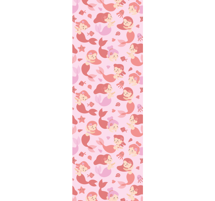 Eğlenceli denizkızı motifi hayvan duvar kağıdı - TenStickers