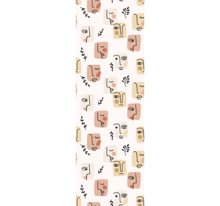 Soyut yüz desenleri sanat duvar kağıdı - TenStickers