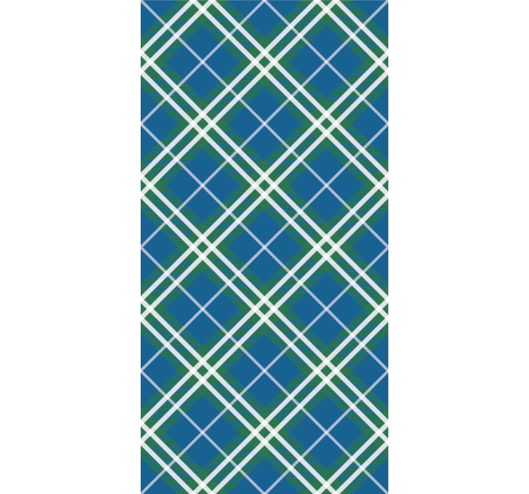 Mavi ve yeşil İskoç tartan duvar kağıdı - TenStickers