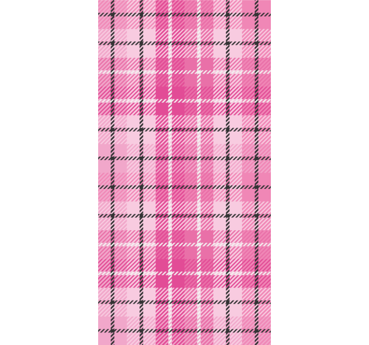 Pembe ve siyah tartan klasik duvar kağıdı - TenStickers