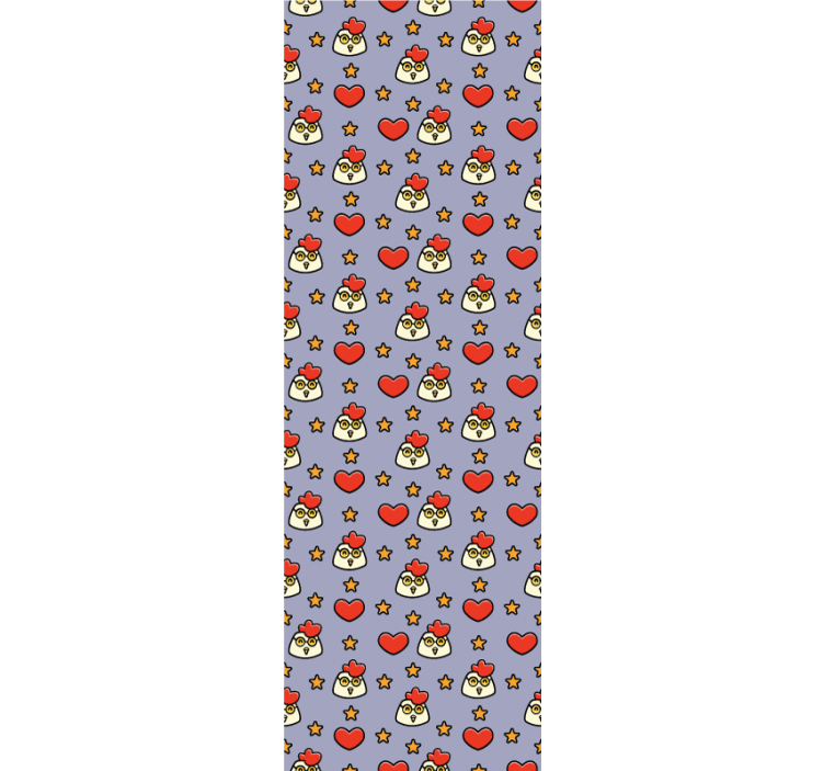 Karikatür tavuk doodle desen duvar kağıdı - TenStickers