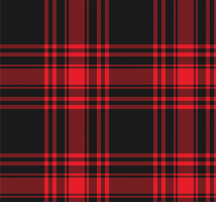 Menzies tartan siyah kırmızı desen duvar kağıdı - TenStickers