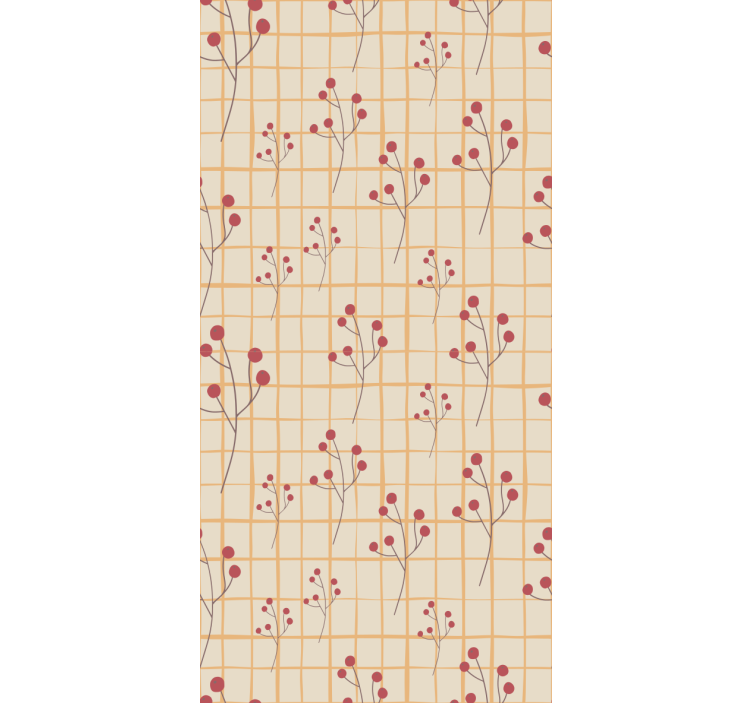 Meyve dalı deseni çiçek desenli duvar kağıdı - TenStickers