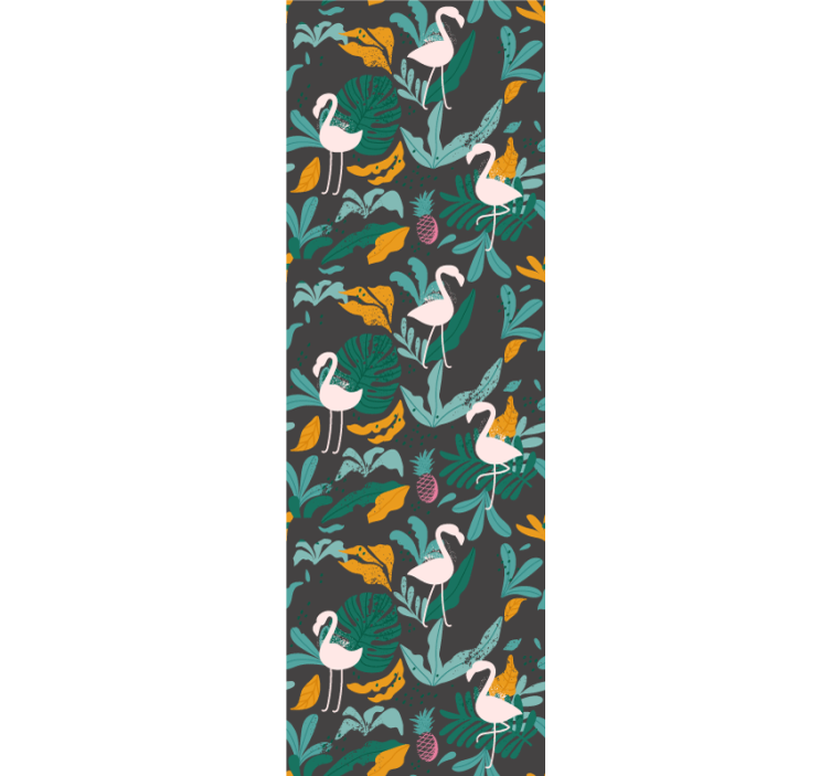 Tropik flamingo sahnesi hayvan duvar kağıdı - TenStickers