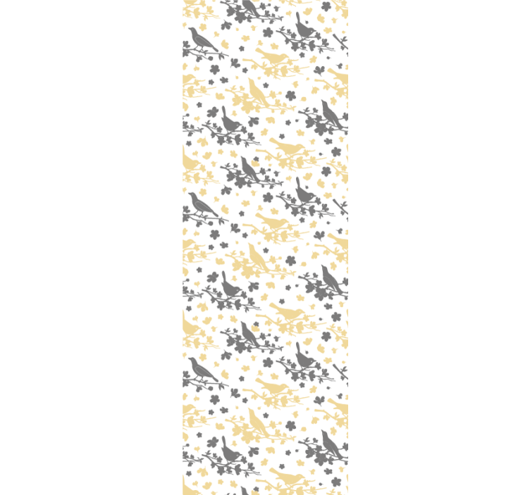 Sarı ve gri kuşlar hayvan duvar kağıdı - TenStickers
