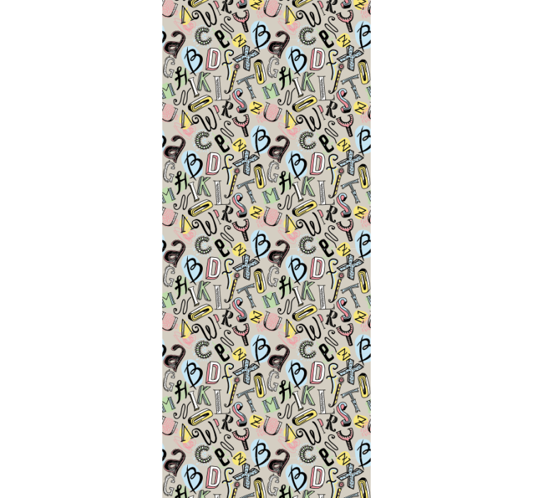 Alfabetik eğlence harfler duvar kağıdı - TenStickers