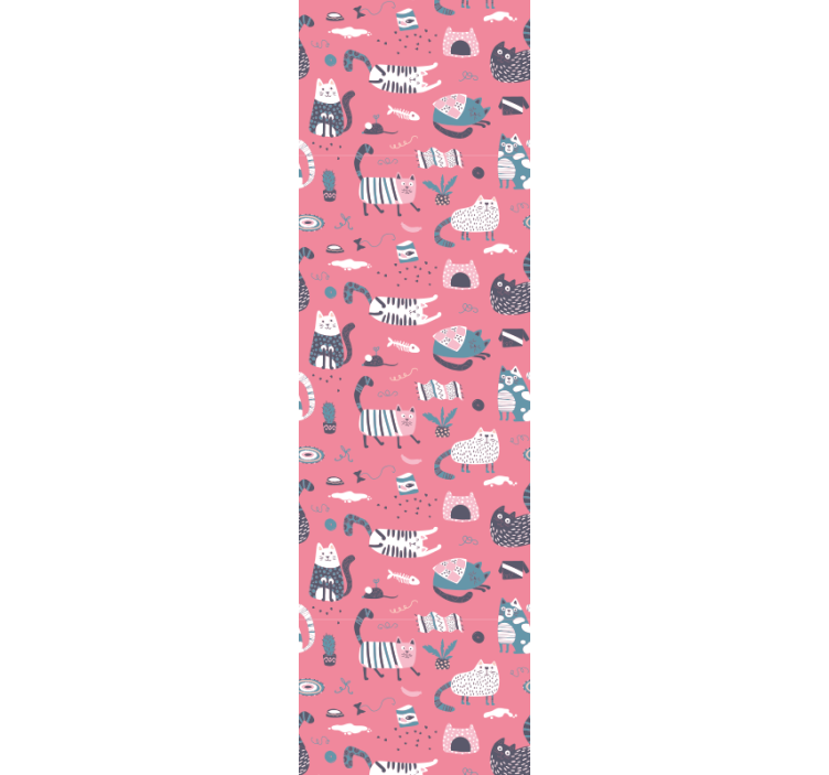 Oynak kediler illüstrasyon kediler duvar kağıdı - TenStickers