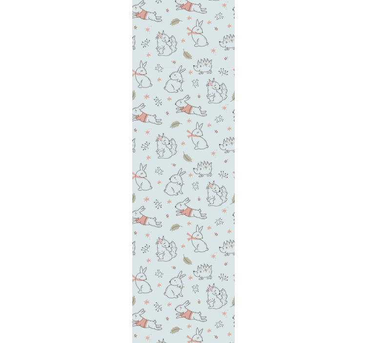 Sincap ve tavşan duvar kağıdı ile çiçekler - TenStickers