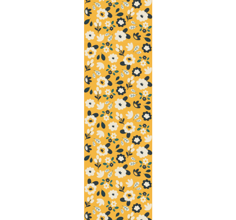 Parlak sarı ve beyaz çiçekler duvar kağıdı - TenStickers