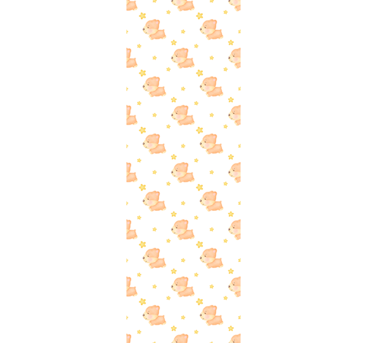 Yavru ve pembe yıldız desenli yatak odası duvar kağıdı - TenStickers