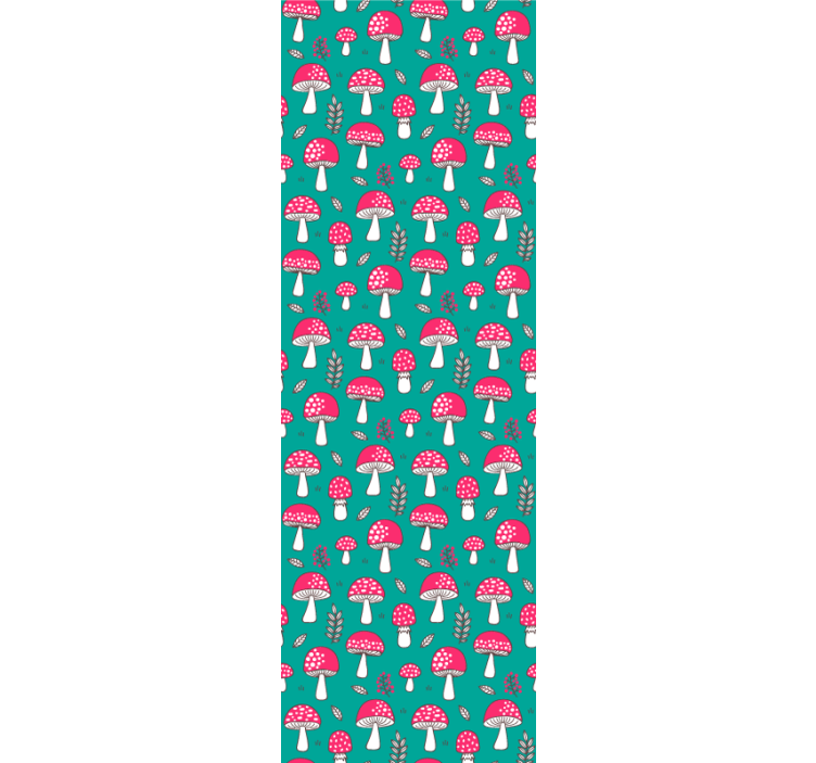 Orman mantarları deseni doğa duvar kağıdı - TenStickers