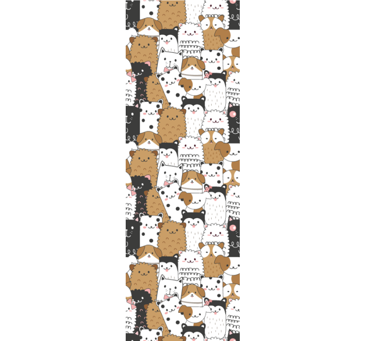 Inanılmaz sorunsuz sevimli köpekler yatak odası duvar kağıdı - TenStickers