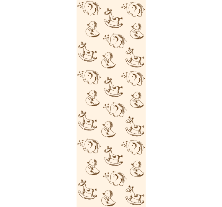 Eğlenceli hayvan çizimleri bebek odası duvar kağıdı - TenStickers