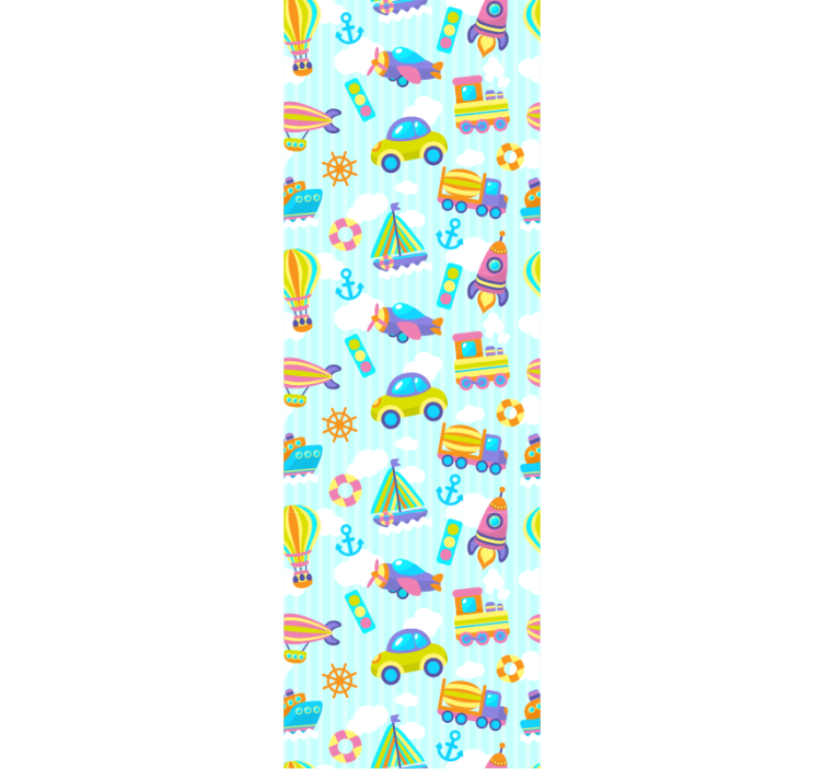 Eğlenceli ulaşım çocuk odası duvar kağıdı - TenStickers