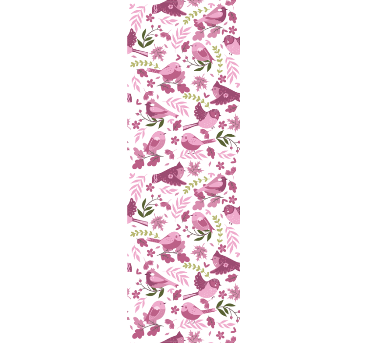 Kuş illüstrasyon kuşlar duvar kağıdı - TenStickers