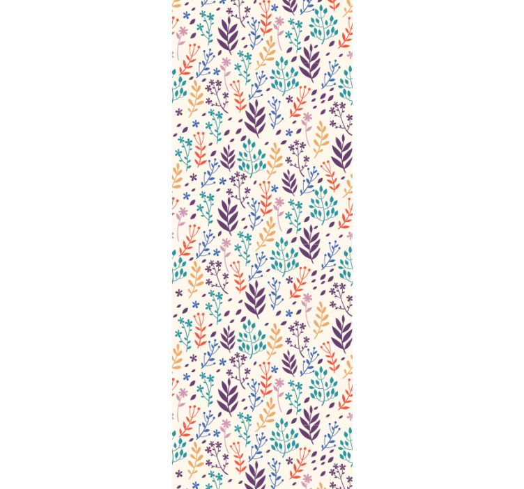 çiçekler ve yapraklar çiçek duvar kağıdı - TenStickers