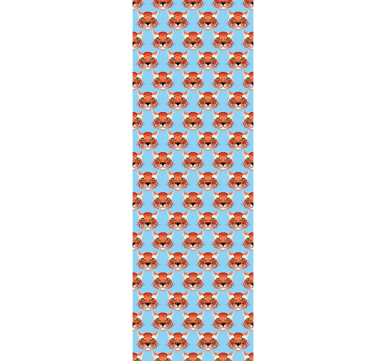 Sevimli kaplan yüzleri kediler duvar kağıdı - TenStickers