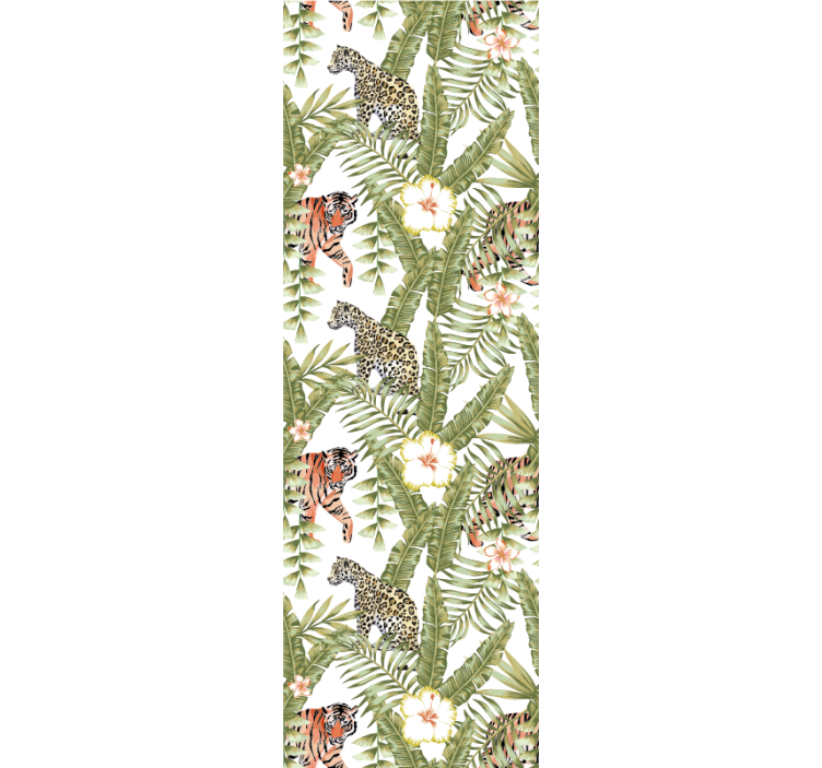 Tropikal orman faunası hayvan duvar kağıdı - TenStickers