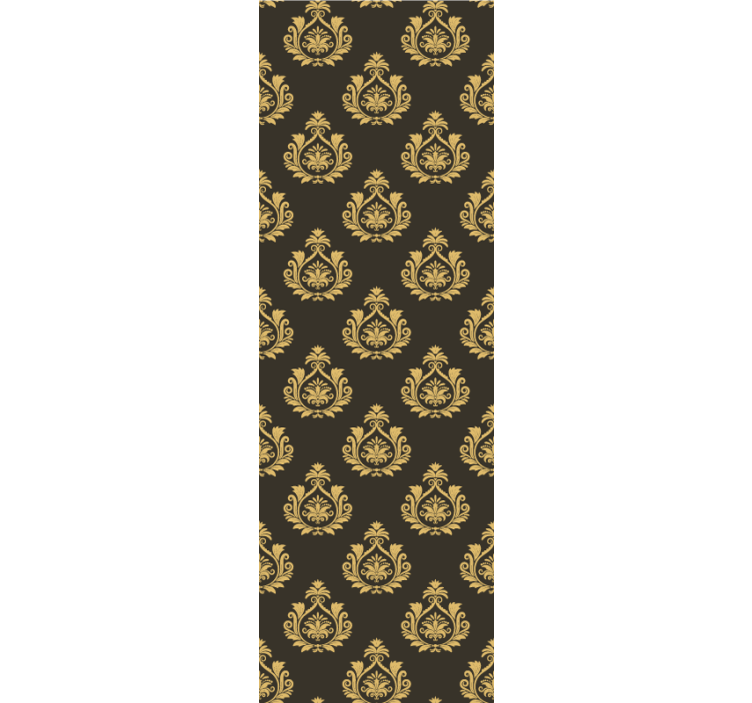 Geleneksel altın cila çiçek duvar kağıdı - TenStickers