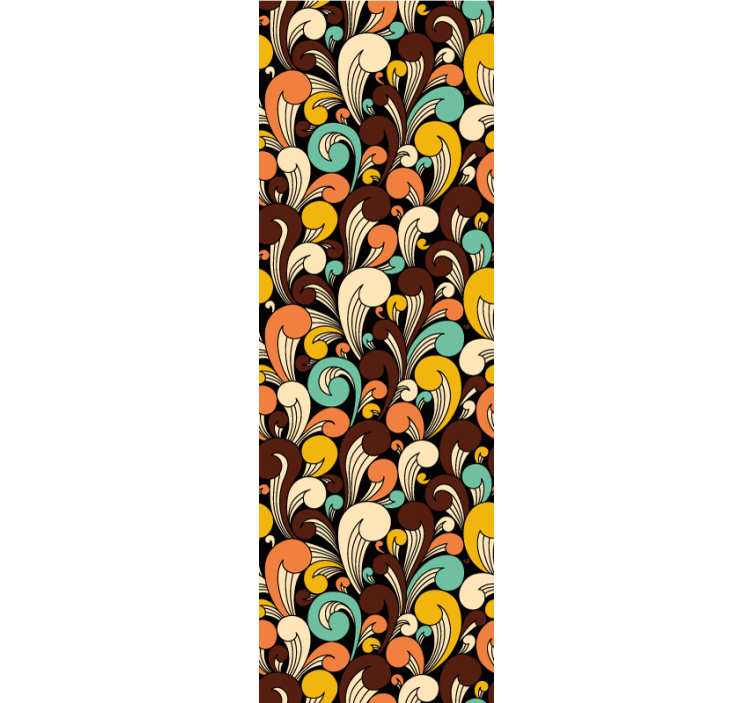 Siyah arka plan hippi şekiller duvar kağıdı - TenStickers