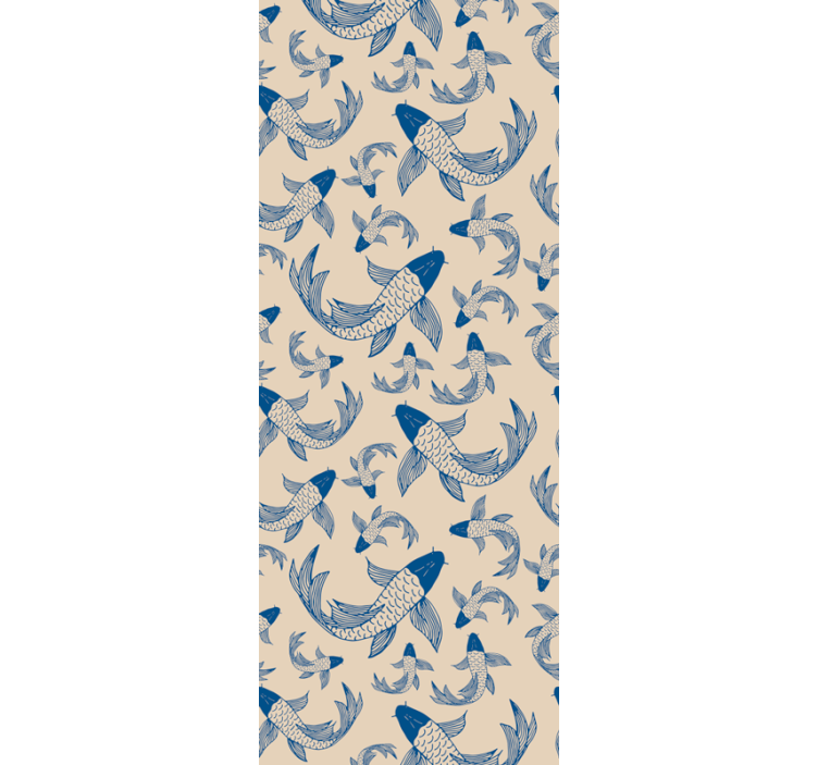 Koi balığı deseni hayvan duvar kağıdı - TenStickers