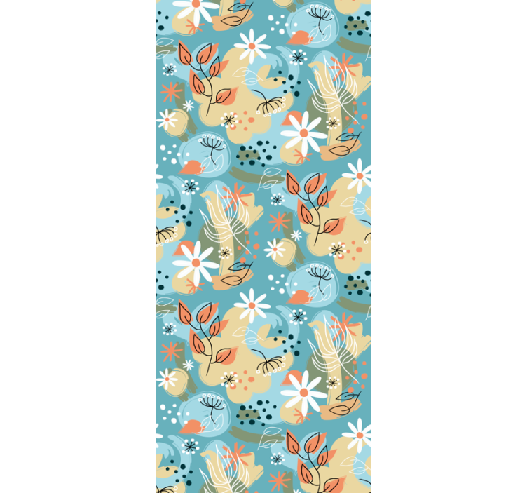 çiçeksi esinti çiçek desenli duvar kağıdı - TenStickers