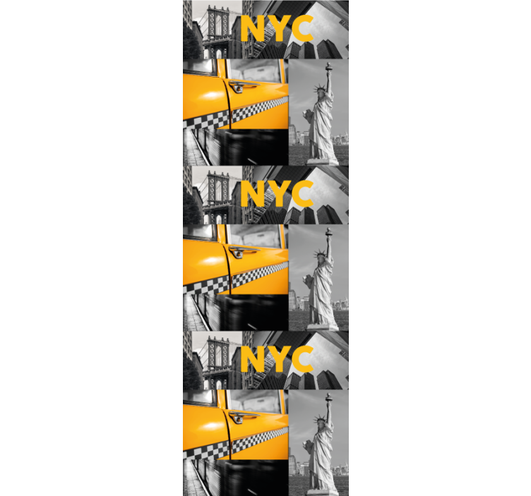 Turuncu ve gri nyc kolaj new york duvar kağıdı - TenStickers