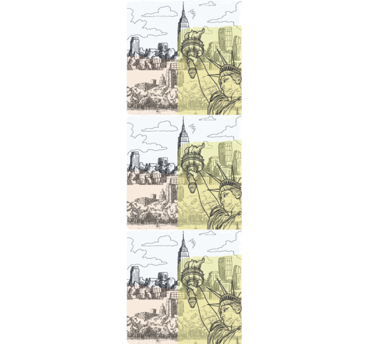 Kentsel eskiz tasarımı şehir ve ülke duvar kağıdı - TenStickers