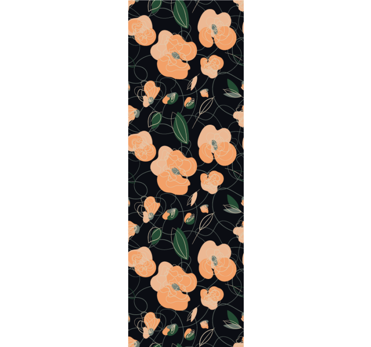 Botanik çiçeği deseni çiçek desenli duvar kağıdı - TenStickers