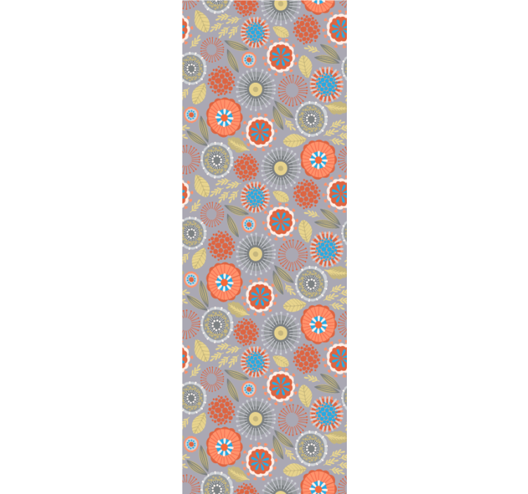 Renkli halk sanatı şık çiçekli duvar kağıdı - TenStickers