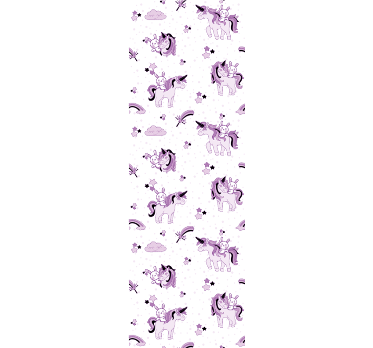 Tek boynuzlu at fantezi sahnesi bebek odası duvar kağıdı - TenStickers