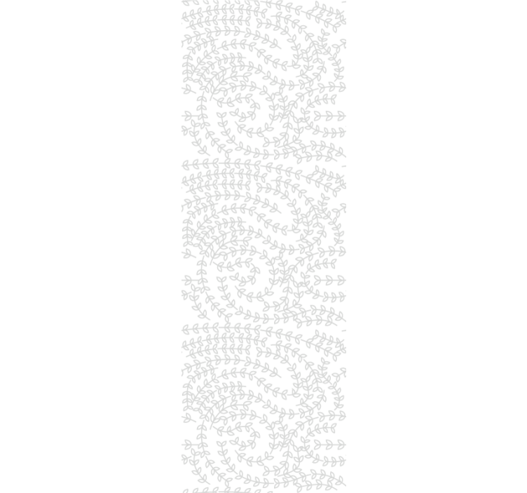 Beyaz modern duvar kağıdı üzerinde gri yapraklar - TenStickers