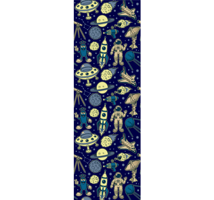 Gezegenler, astronotlar ve roket gemisi duvar kağıdı - TenStickers