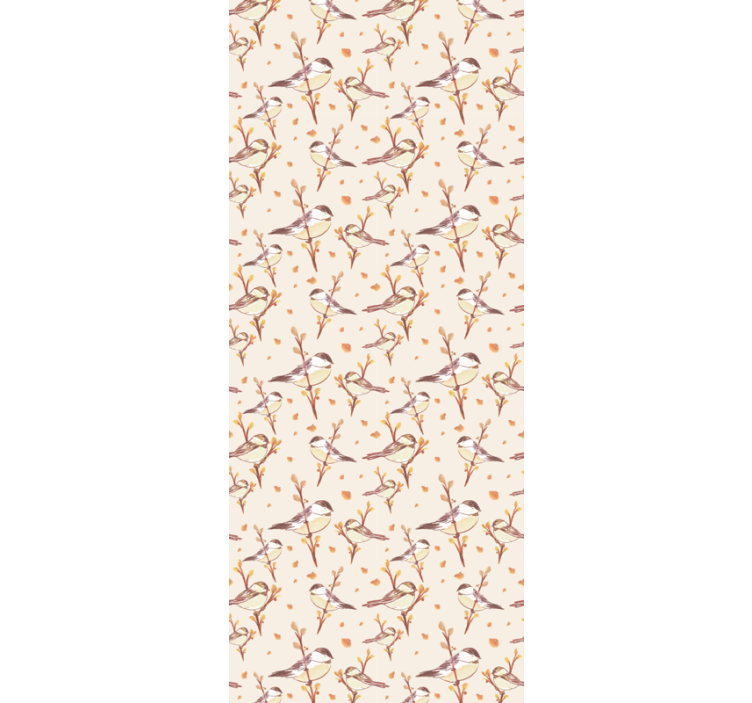 Aquarella kuşlar dallarda çocuklar duvar kağıdı - TenStickers