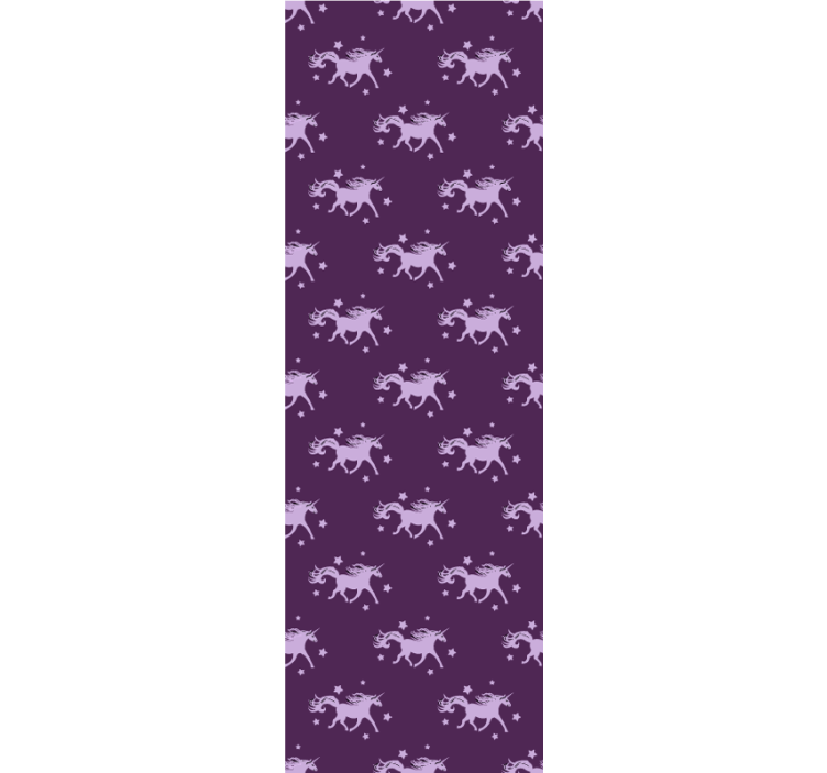 Basit tek boynuzlu atlar mor arka plan sanat duvar kağıdı - TenStickers