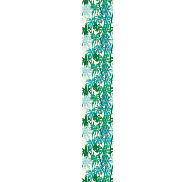 Yeşil palmiye ağaçları desen yaprak duvar kağıdı - TenStickers