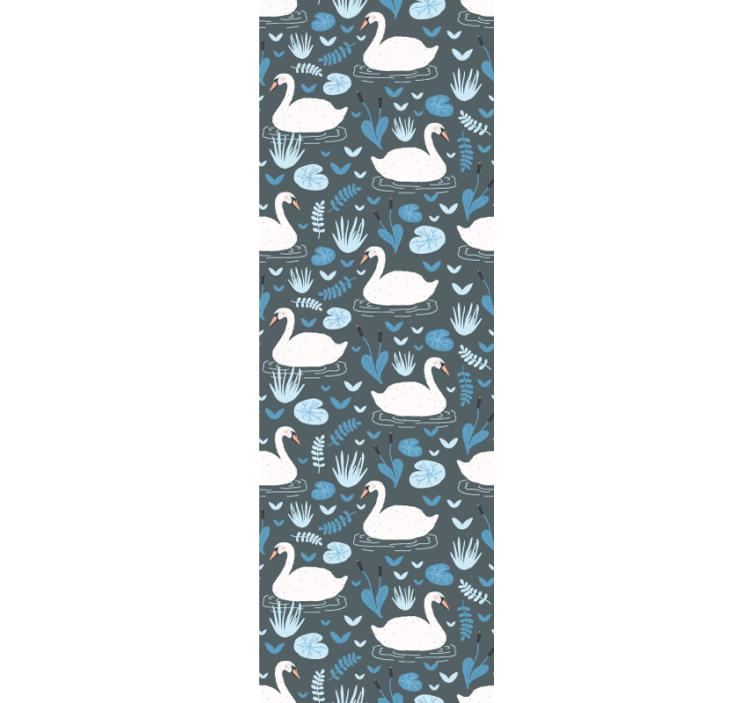 Kuğu gölü motifi kuşlar duvar kağıdı - TenStickers