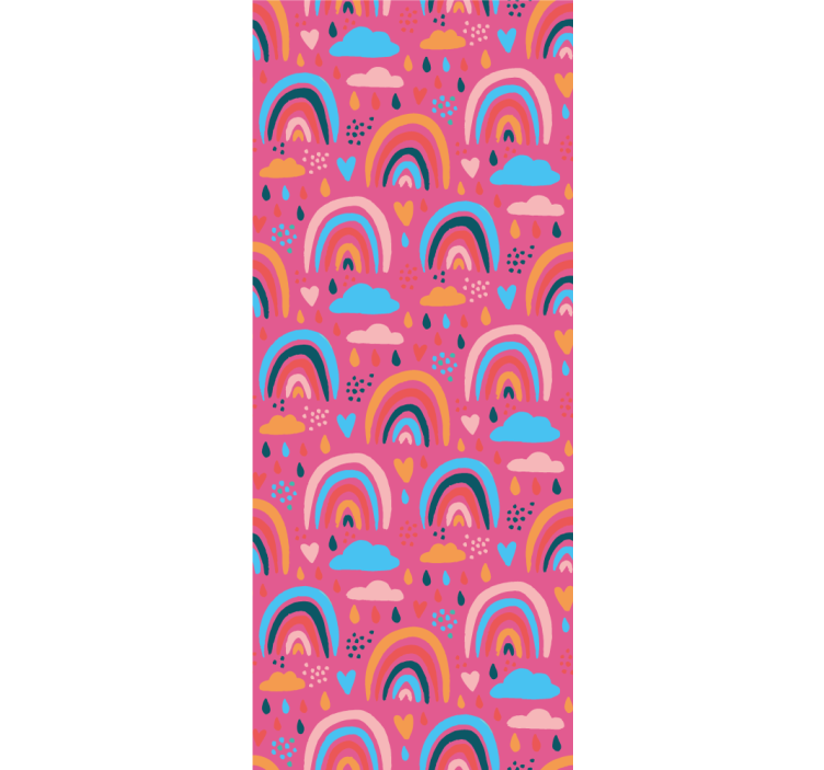 Eğlenceli gökkuşağı desenleri çocuk odası duvar kağıdı - TenStickers
