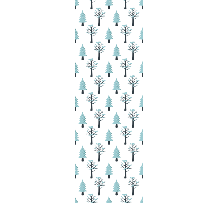 Kar desen yılbaşı duvar kağıdı ağaç - TenStickers